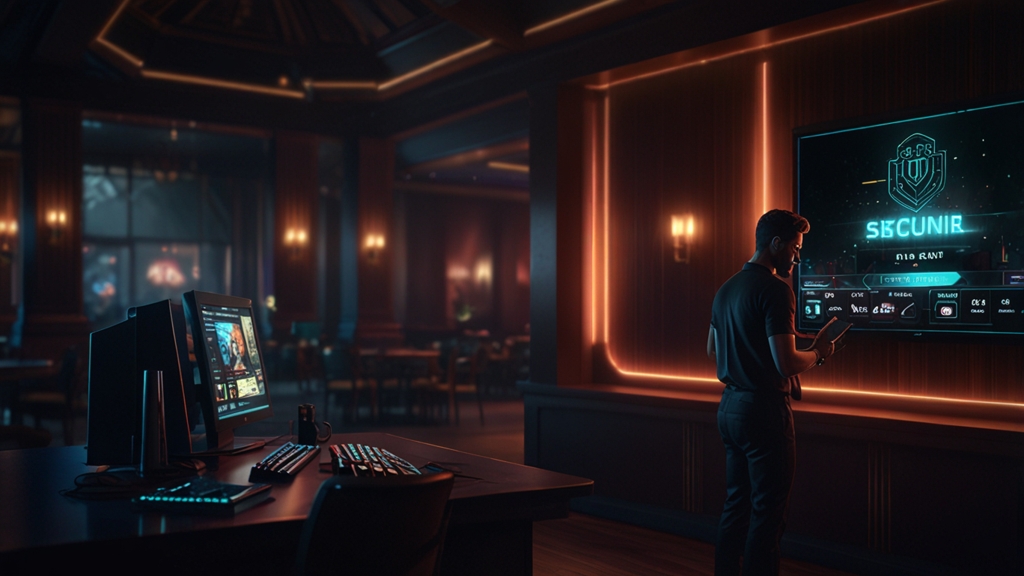 Player checking a secure casino login page on a dark screen